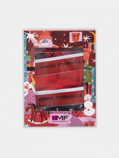 Трусы Mark Formelle 411124-3/25-5321П-5НГ Деды_морозы_на_черном_красный_ч.клетка_на_красно - фото 3