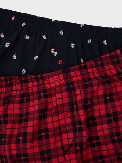 Трусы Mark Formelle 411152-2/25-5100П-0Н черная_клетка_на_красном_мелкая_набивка_на_черном - фото 3
