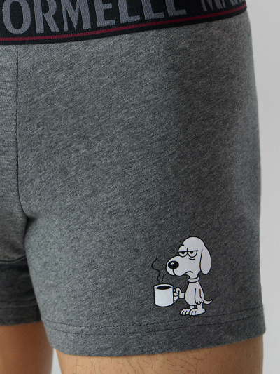 Трусы Mark Formelle 411221/25-4995П-5 меланж_темно_серый_4348_F_печать_2_сл_на_ЛВ_дет_пер - фото 3