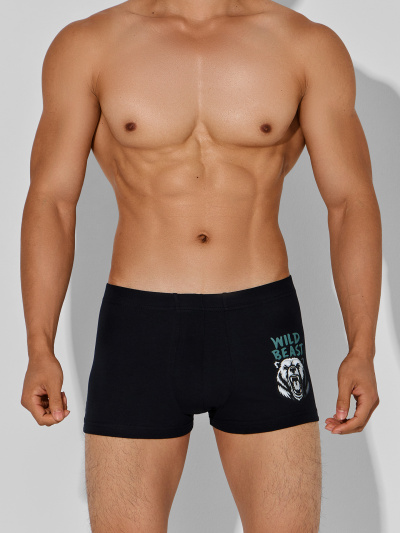 Трусы Mark Formelle 411229-2/25-5165П-5 черный_медведи_на_сером_меланже_3_сл_1тр_на_ЛВ_дет - фото 1