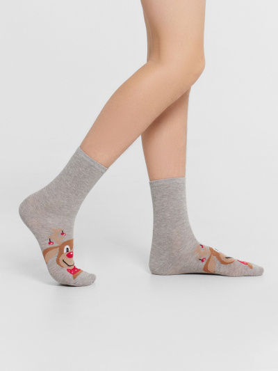 Носки Mark Formelle 430K-3002/B4-24430K-1 серый_меланж_рис.3002 - фото 2