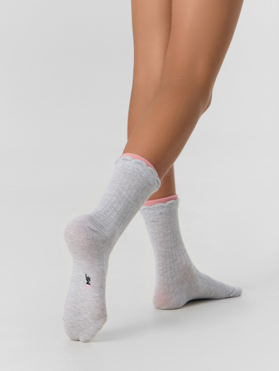 Носки Mark Formelle 430K-3166/B4-25430K-1 св.сер.меланж_сухая_роза_рис.3166 - фото 1