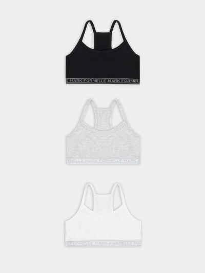 Топ Mark Formelle 517707-3/25-36187Б-5 белый_серый_меланж_4306_А_черный - фото 1