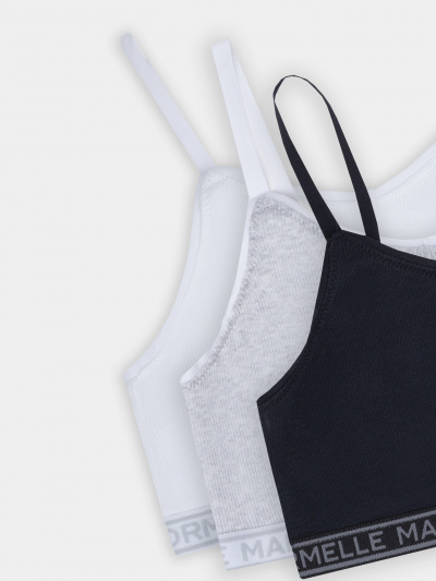 Топ Mark Formelle 517708-3/25-36189Б-1 белый_серый_меланж_4306_А_черный - фото 2