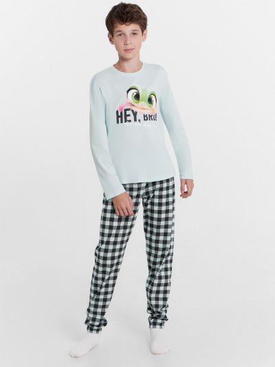 Брюки, джемпер Mark Formelle 563323/24-30522ПП-0 пыльная_мята_графитовая_клетка_3_сл_на_пол - фото 1