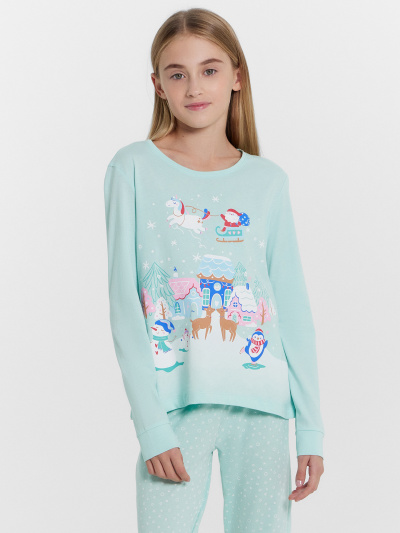 Брюки, джемпер Mark Formelle 567720/24-30387ПП-0 иней_белые_снежинки_3_сл_на_пол - фото 3