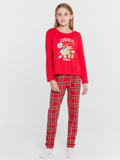 Брюки, джемпер Mark Formelle 567740/24-30719ПП-5 красный_красная_клетка_3_сл_на_пол - фото 2