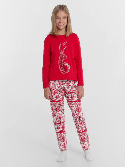 Брюки, джемпер Mark Formelle 567740/24-30727ПП-5 красный_новогодний_орнамент_2_сл_на_пол - фото 1