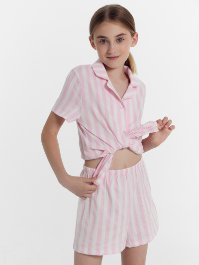 Рубашка, шорты Mark Formelle 567745/25-37344ПП-0 розовая_полоска - фото 1
