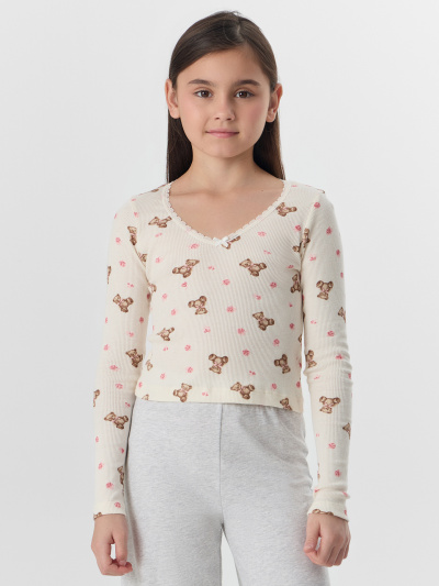 Брюки, джемпер Mark Formelle 567758/25-36079ПП-1 мишки_с_цветами_на_молоке_серый_меланж_4306_А - фото 1