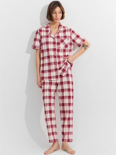 Брюки, рубашка Mark Formelle 592505-1/25-37814ПП-0 молочно_бордовая_клетка - фото 1