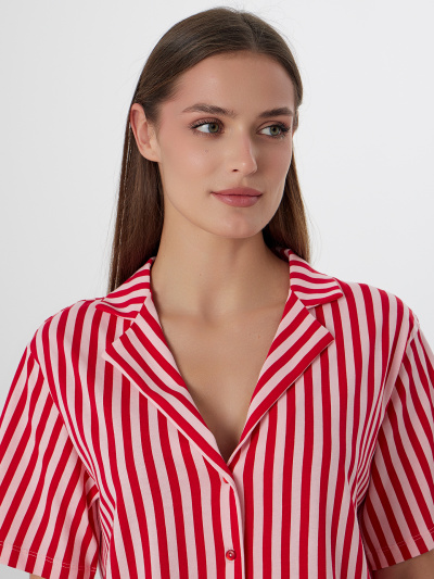 Брюки, рубашка Mark Formelle 592554/25-35489ПП-0 розово_красная_полоска - фото 2