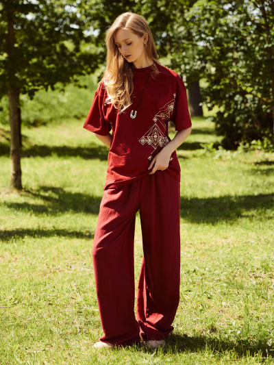 Футболка Mark Formelle 112953/24-26463П-0 вино_печать_3_сл_на_пол_Д - фото 1