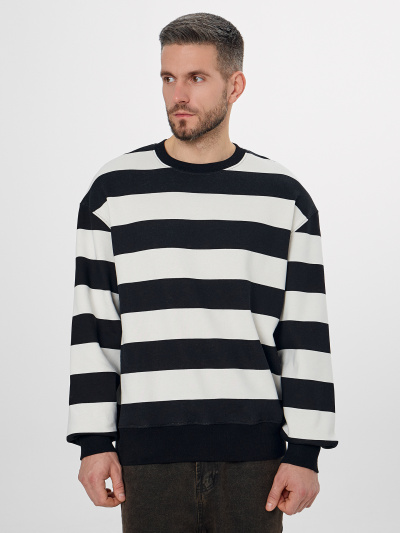 Свитшот Mark Formelle 121865/1/24-3295П-7(3) черно_молочная_полоска - фото 1
