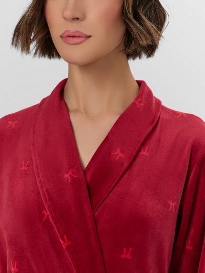 Халат Mark Formelle 552293/25-37513ПП-3 бантики_на_бордовом - фото 4