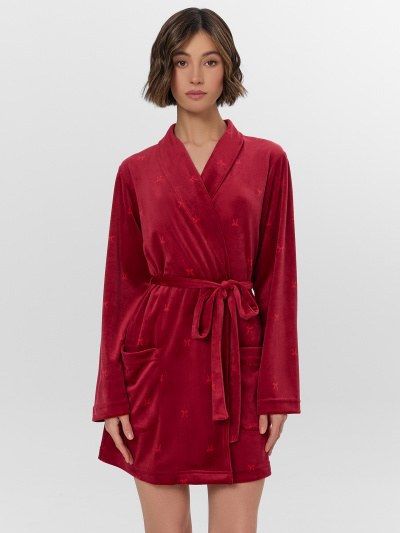 Халат Mark Formelle 552293/25-37513ПП-3 бантики_на_бордовом - фото 1