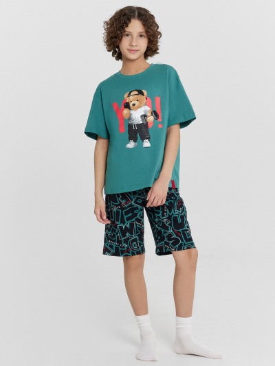 Футболка, шорты Mark Formelle 563327/24-30790ПП-0 малахит_буквы_на_черном_3_сл_на_пол_Д - фото 2