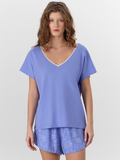 Футболка, шорты Mark Formelle 592544/25-35486ПП-14 аметист_цветы_на_аметистовом - фото 2