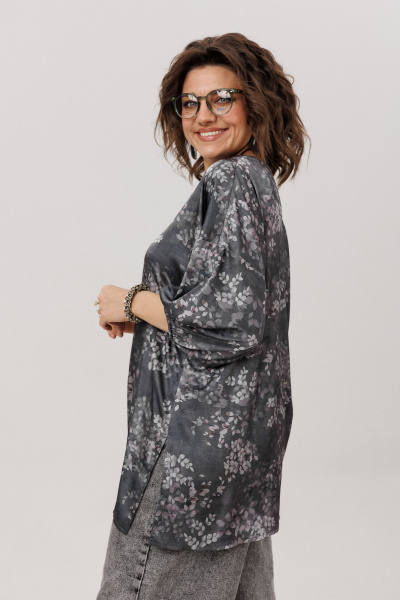 Блуза Anelli 1665.1 графитовый_гербарий - фото 10