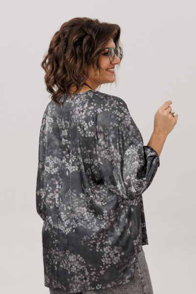 Блуза Anelli 1665.1 графитовый_гербарий - фото 4