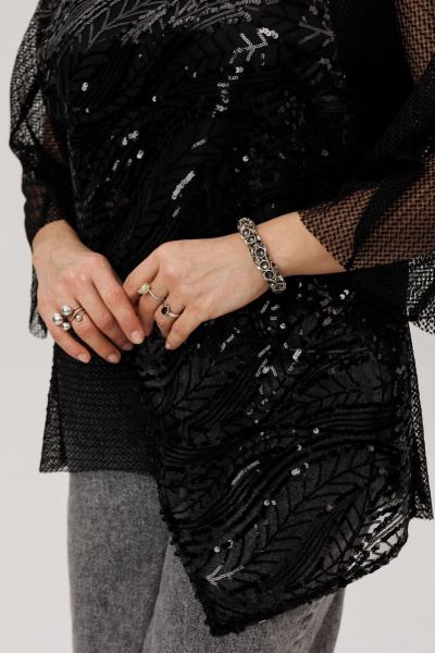 Блуза Anelli 1781 черный_авантюрин - фото 9