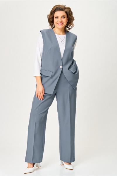 Блуза, брюки, жилет БАГРЯНИЦА 3162 лагуна - фото 2