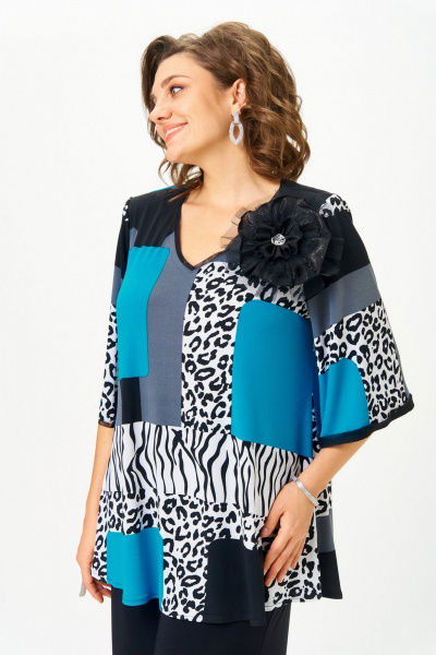 Блуза Svetlana-Style 5036 черный_принт - фото 3