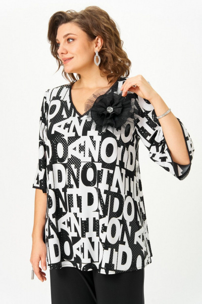 Блуза, брюки Svetlana-Style 5035 буквы-черный - фото 7