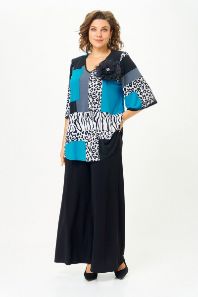 Блуза, брюки Svetlana-Style 5035 черный_принт-черный - фото 8