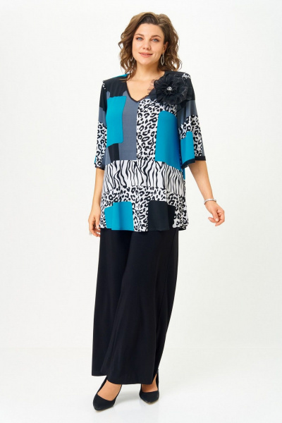 Блуза, брюки Svetlana-Style 5035 черный_принт-черный - фото 7