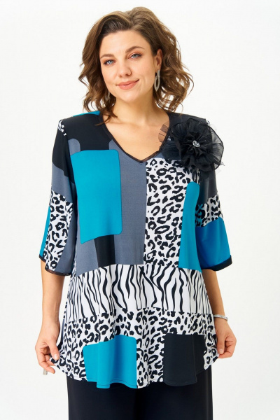 Блуза, брюки Svetlana-Style 5035 черный_принт-черный - фото 6