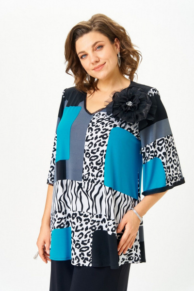 Блуза, брюки Svetlana-Style 5035 черный_принт-черный - фото 5