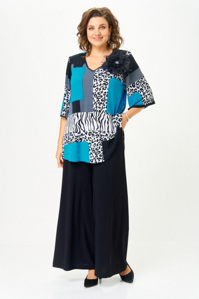 Блуза, брюки Svetlana-Style 5035 черный_принт-черный - фото 3