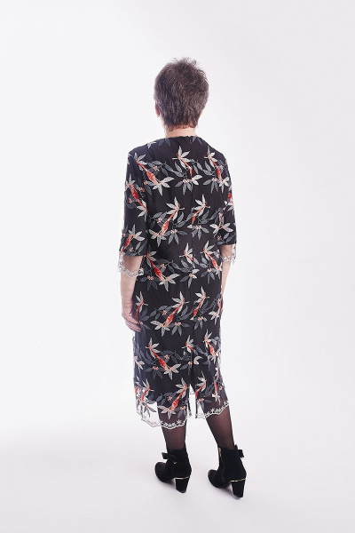 Платье Legend Style DP-001 черный-птички - фото 3