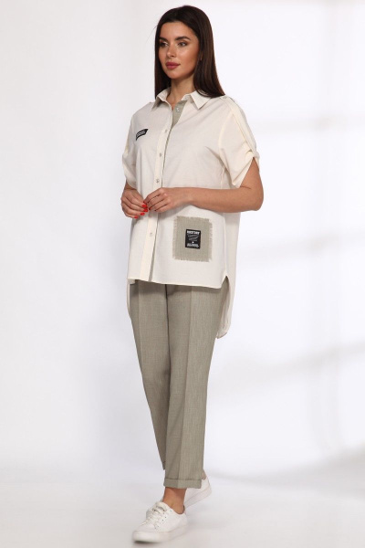 Блуза, брюки Angelina & Сompany 545/1 олива - фото 3