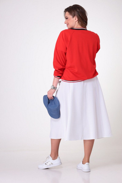 Блуза, бомбер, юбка T&N 7050 красный-белый - фото 4