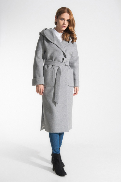 Пальто Gotti 170-3у светло-серый-меланж - фото 1