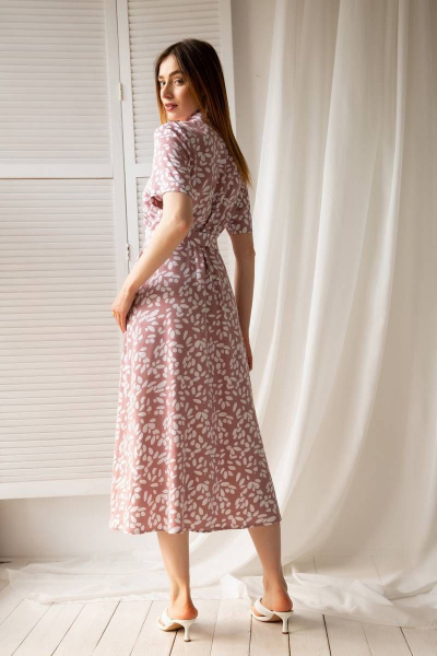 Платье Ivera 1022 розовый, белый - фото 3