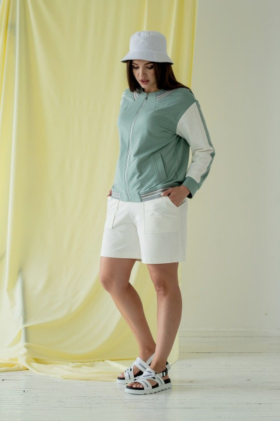Джемпер, шорты Angelina 6751 зелень-молоко - фото 1