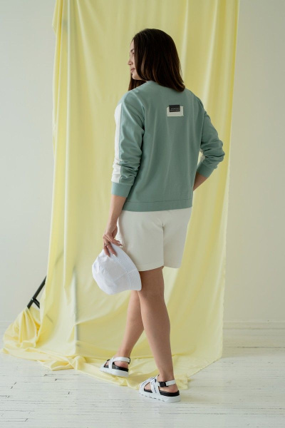 Джемпер, шорты Angelina 6751 зелень-молоко - фото 4