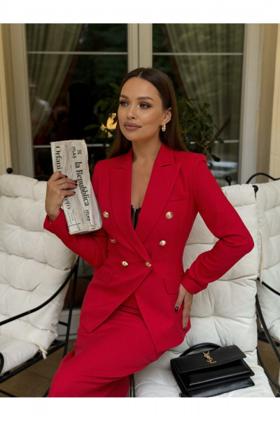 Жакет, юбка KORTNI 20Р13/2U14dl красный - фото 4