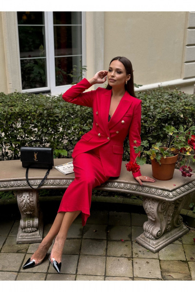 Жакет, юбка KORTNI 20Р13/2U14dl красный - фото 2