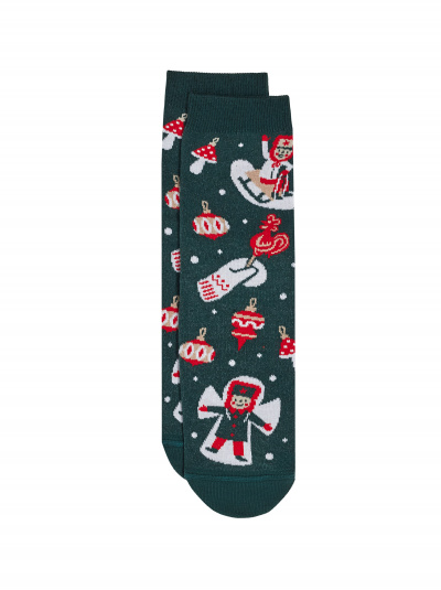 Носки CONTE ELEGANT NEW YEAR темно-зеленый 21С-76СП - фото 13