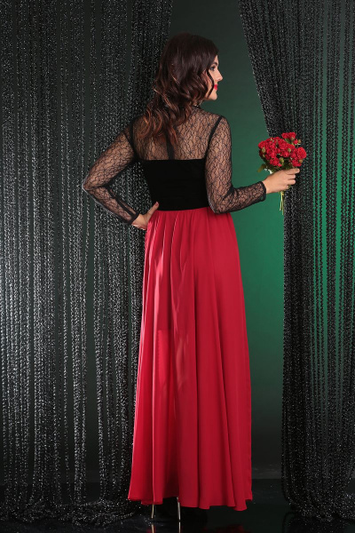 Платье Мода Юрс 2386 черный+бордо - фото 4