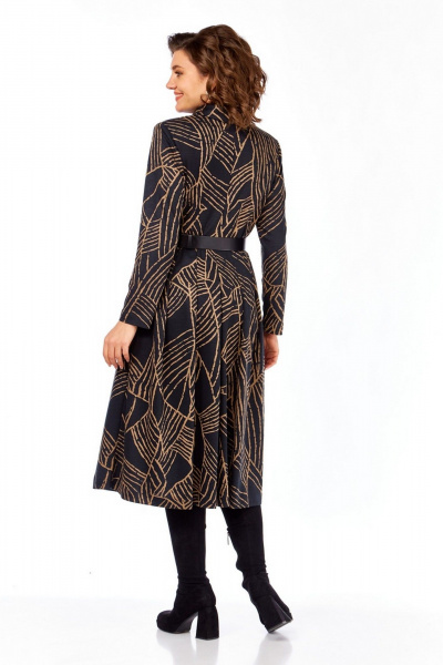 Платье Милора-стиль 1164/1 бежевый_черный_с_разводами - фото 6