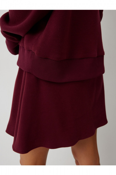 Свитшот, юбка V&N Fashion 1082 бордовый - фото 9