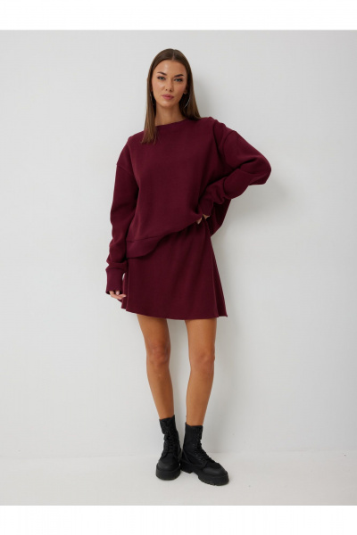 Свитшот, юбка V&N Fashion 1082 бордовый - фото 6