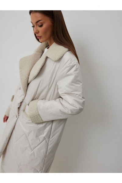 Пальто V&N Fashion 1065 бежевый - фото 7