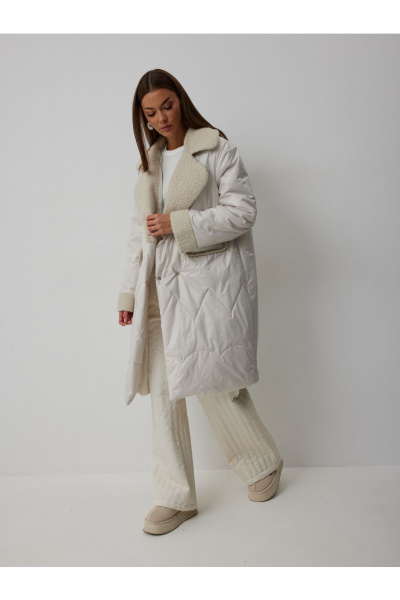 Пальто V&N Fashion 1065 бежевый - фото 3