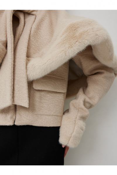 Шуба V&N Fashion 1090 бежевый - фото 13